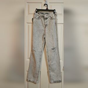 Wild Fable Super High-Rise Distressed Straight Jeans | Acid Wash Gray - Sz 6 NWT